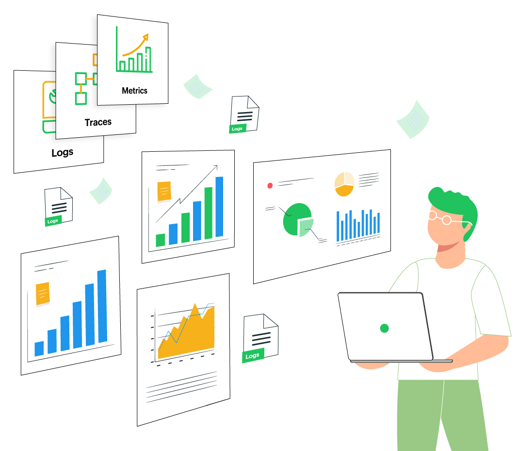 Infrastructure monitoring with metrics, traces, and logs